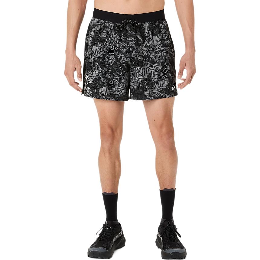 Asics Fujitrail All-Over Print Trail Running Actibreeze™ Mesh Breathable Running Shorts Men shorts 2011D526-001 L