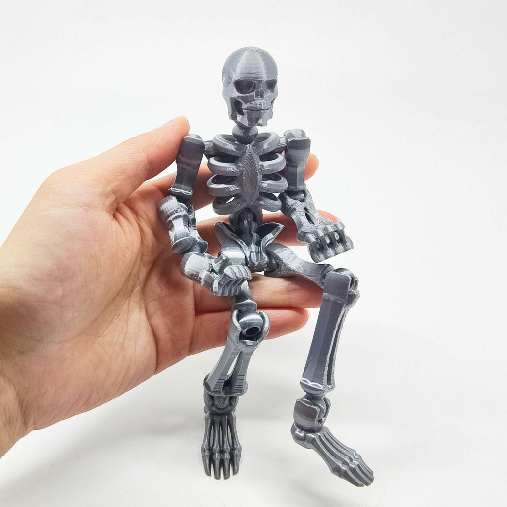 3D Articulated Skeleton Man: Poseable Stress Relief Toy & Decorative Craft Gift