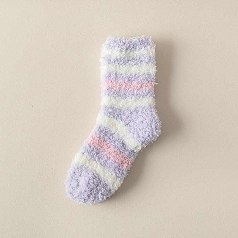Women's Mid-Calf Coral Fleece Sleep Socks - Warm Home Floor Socks