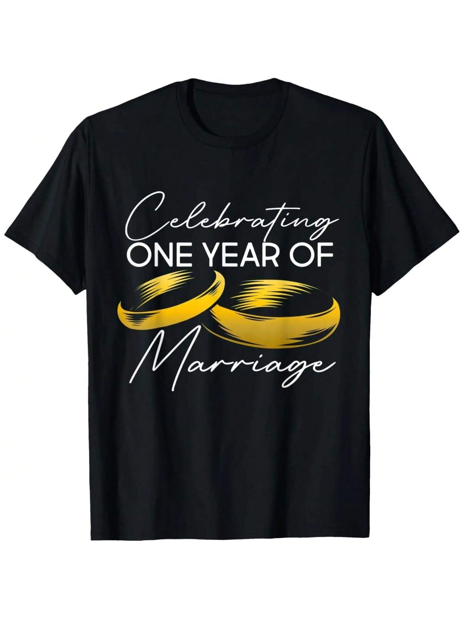 1 Year Wedding Anniversary Party Celebrating 1 Year Marriage T-Shirt S разноцветный