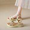 Rhinestone sandals women's new summer wear in 2025, fashion flats, foreign style with skirts, casual fashion sandals