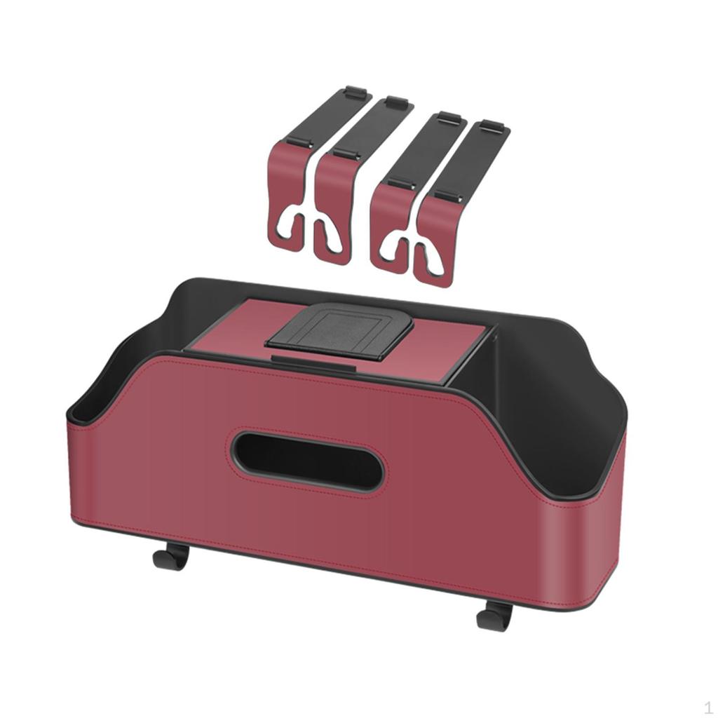 Car Seat Back Organizer Tissue Box 2 Cup Holder Convenient Keep Easy Installation with Hooks Hanger