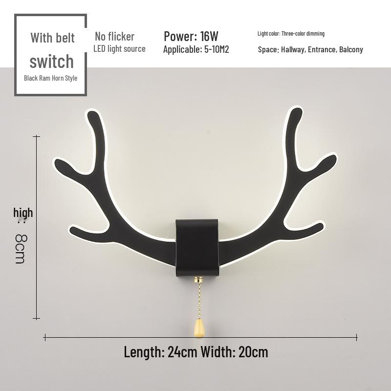 Creative Modern Horn LED Wall Lamp for Children's Bedroom and Bedside