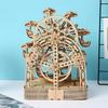 3D Holz-Riesenrad Spieluhr Modellbausatz LED Handkurbel Drehbar Mechanische Montage DIY Lernspielzeug Geschenk für Erwachsene
