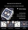 MEGIR Men's Leather Square Chronograph Quartz Watch