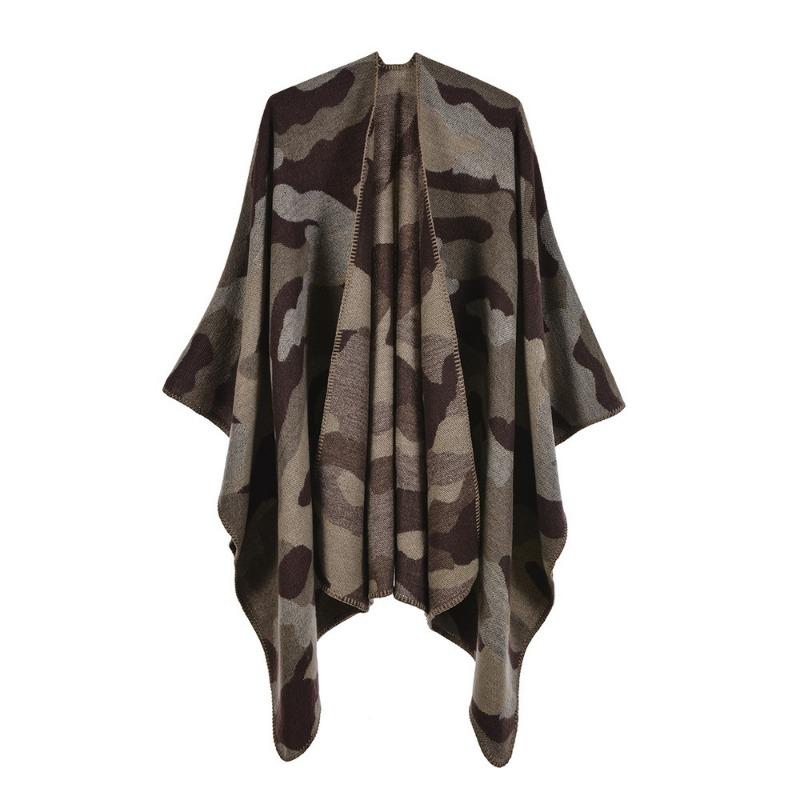 New women's scarf shawl autumn and winter fashion jacquard split warm shawl cape one piece