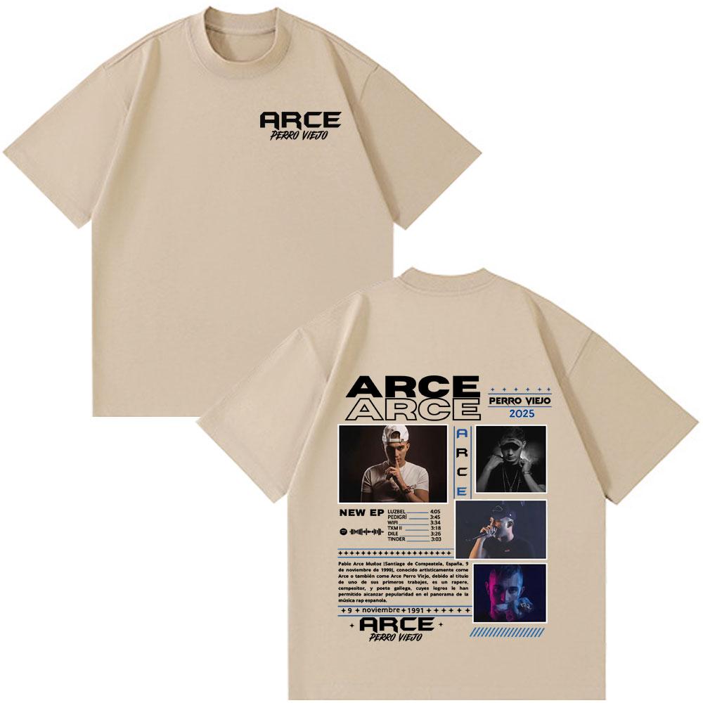 Rapper Arce Perro Viejo Tour Graphics T Shirts Men Women Casual Oversized Tshirts Hiphop Shortsleeved Loose Cotton Tshirts