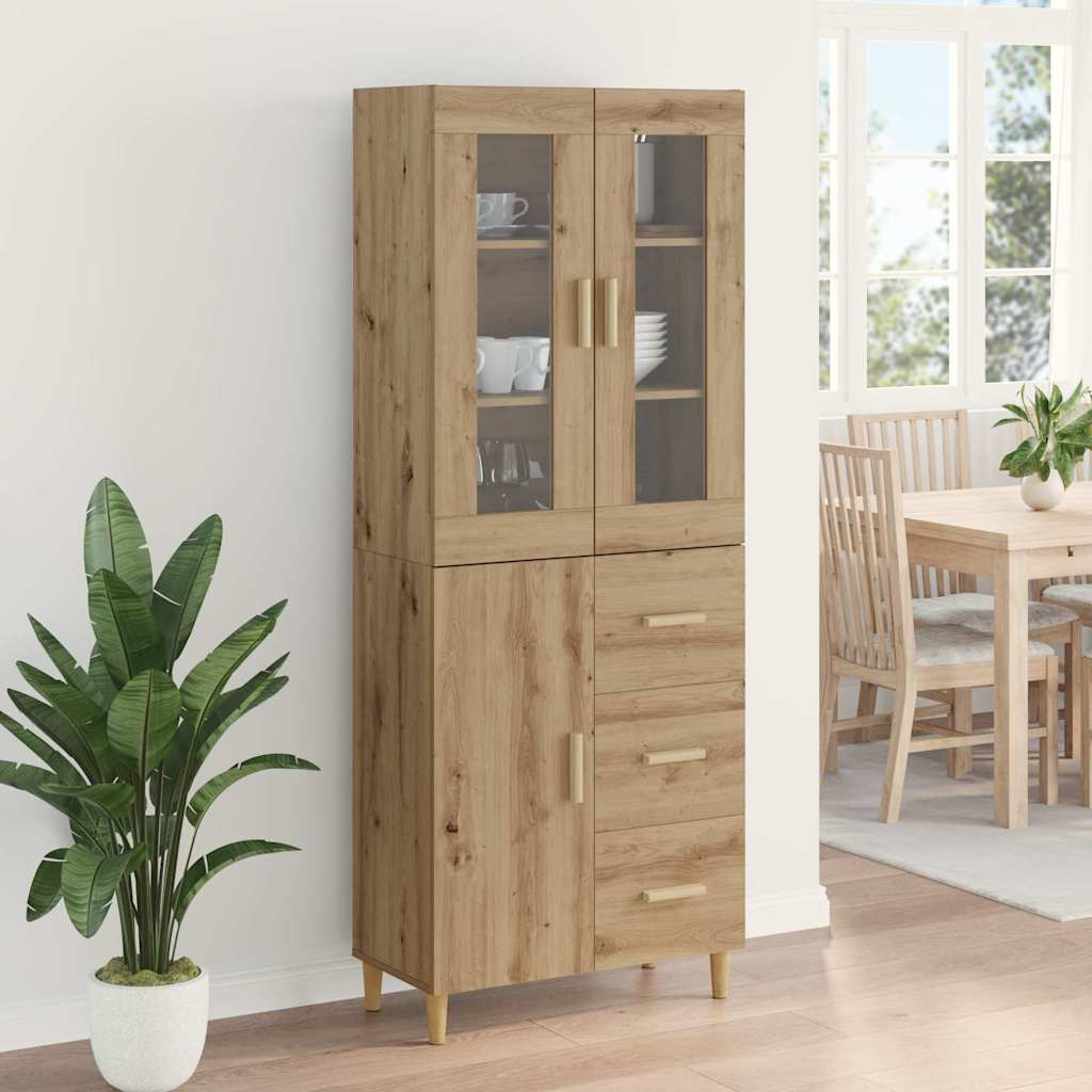 vidaXL Highboard Artisan-Eiche 34,5 x 34 x 180 cm Holzwerkstoff