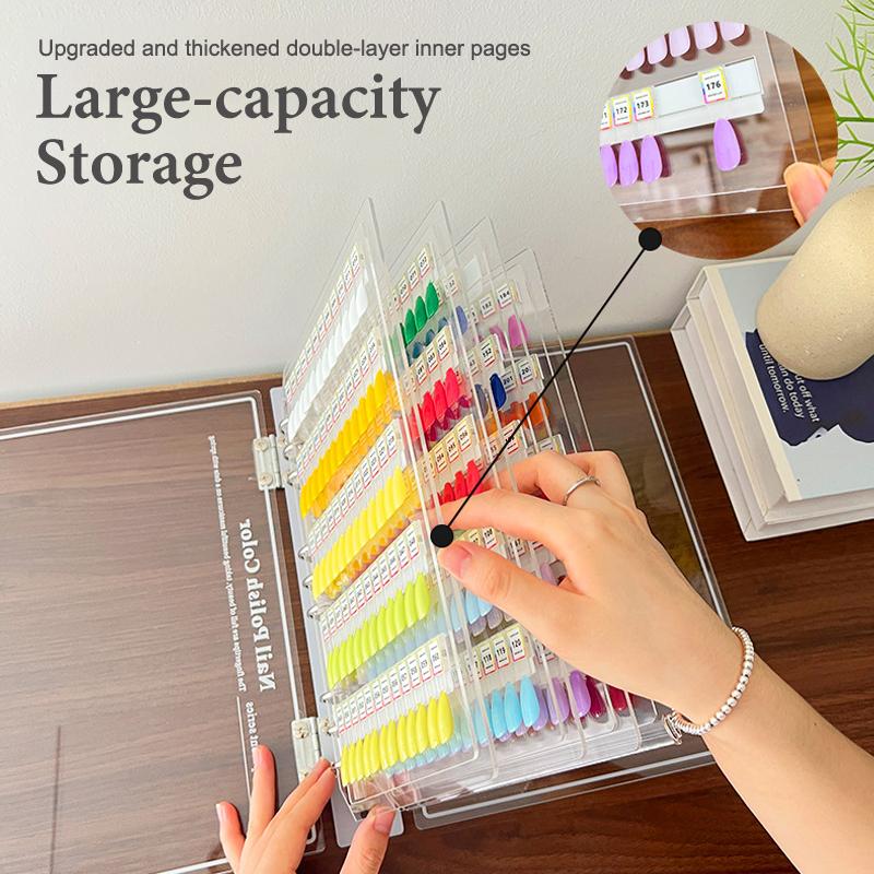 120/180/240 Transparent Colors Magnetic Tips Nail Art Swatch Book Manicure Color Test Storage Book Large Acrylic Works Display