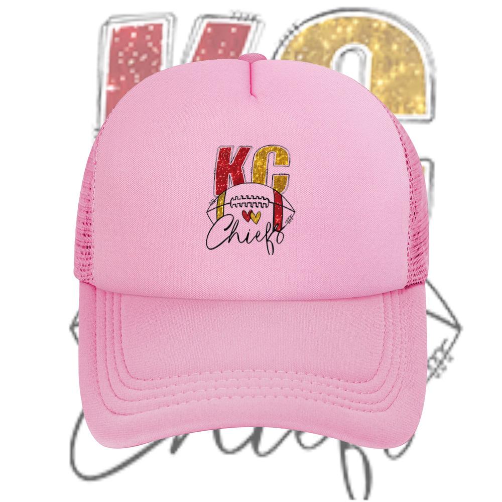 Letters Football Hearts Chiefs Sparkle Design Baseball Cap Anime Graphic Hats Adult Unisex Women Sports Outdoor