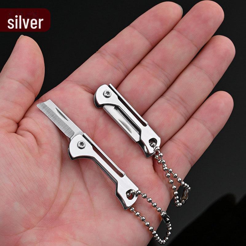 

Нержавеющая сталь Мини складной карманный нож брелок кулон Square head pocket knife серебряный