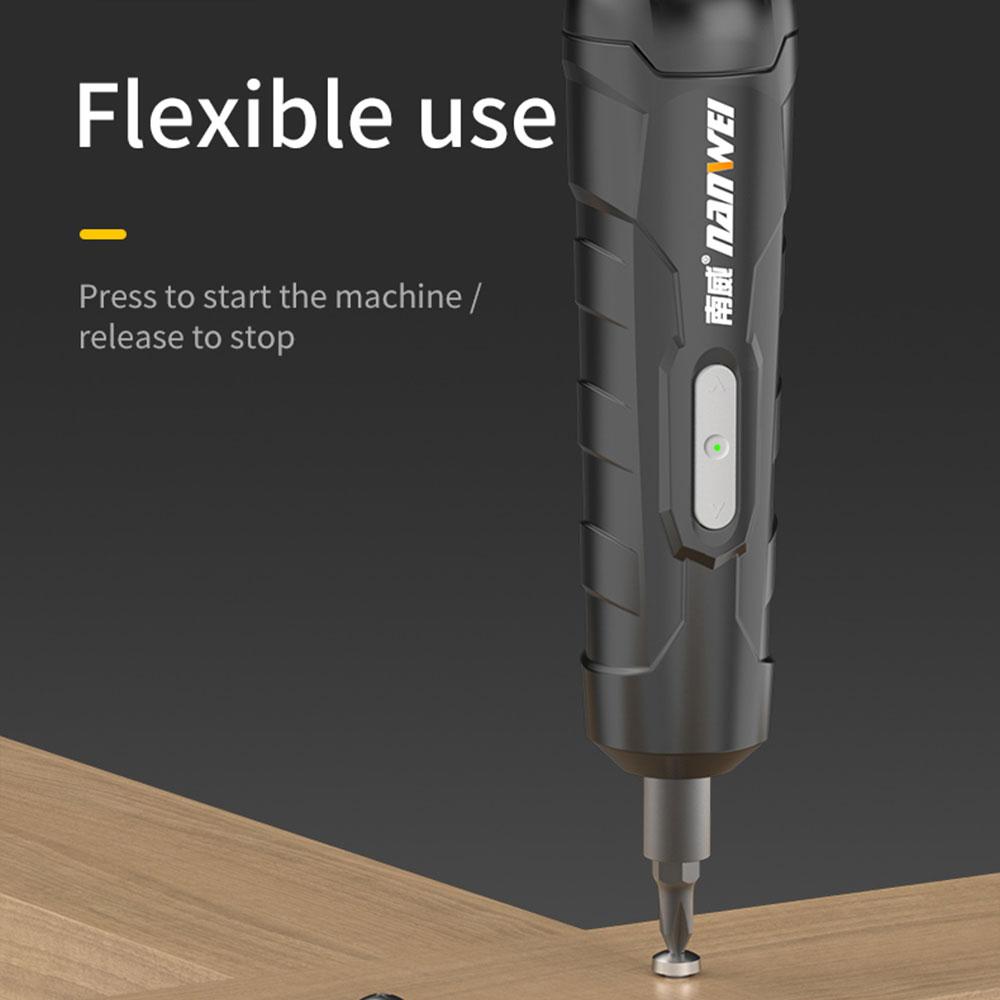 NANWEI Electric Screwdriver Rechargeable Automatic Screwdriver Hand Drill Multi-function Electric Batch Tool 4V