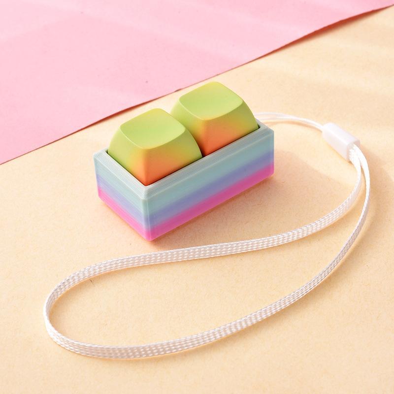 Portable Small Size Stress Relief Toy with Button Lanyard Pocket Fidget Toy for Anxiety Alleviation Commute Daily Use