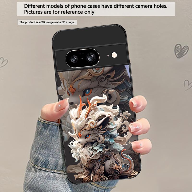 

Kirin with flowing hair For Google Pixel 8 7 9 10 Pixel 10 Pro XL Pixel 9 Pro XL Pixel 8a 7a Pixel 7 Pro Black Glass Phone Case Google Pixel 10 Pro XL