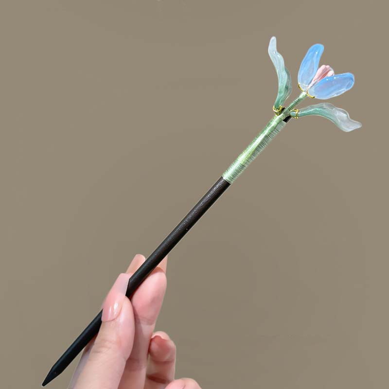 New Chinese Style Flower Wooden Hair Sticks For Women Classic Petal Leaf Chopsticks Buns Hair Pins Hair Ornaments