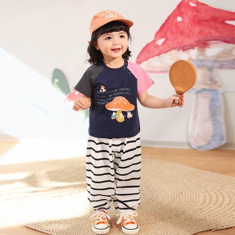 LUSON Baby Girls' Summer Raglan T-Shirt