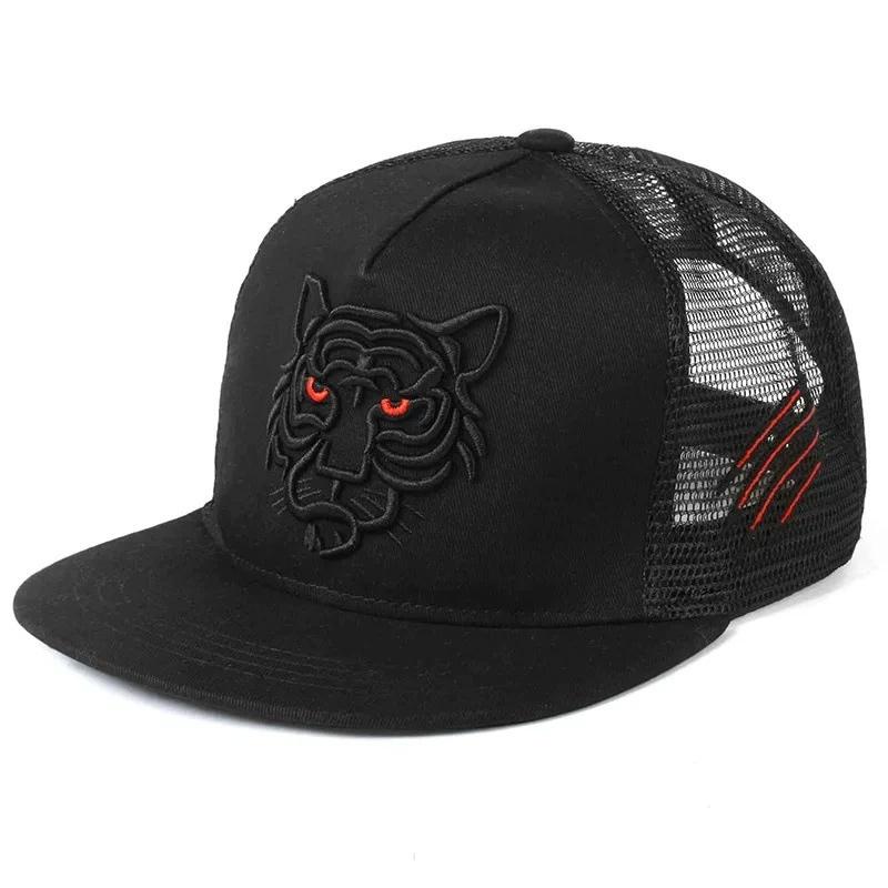 Unisex Tiger Head Embroidery Baseball Caps Spring and Autumn Outdoor Adjustable Casual Hats Sunscreen Hat
