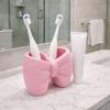 Creative Plastic Bow Shape Toothbrush Holder Lovely Lightweight Makeup Brush Rack Decorative Pen Holder Bedroom