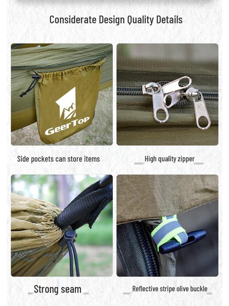 Venkovní vodotěsná odolná nylonová houpací síť se sítí proti komárům pro kempování