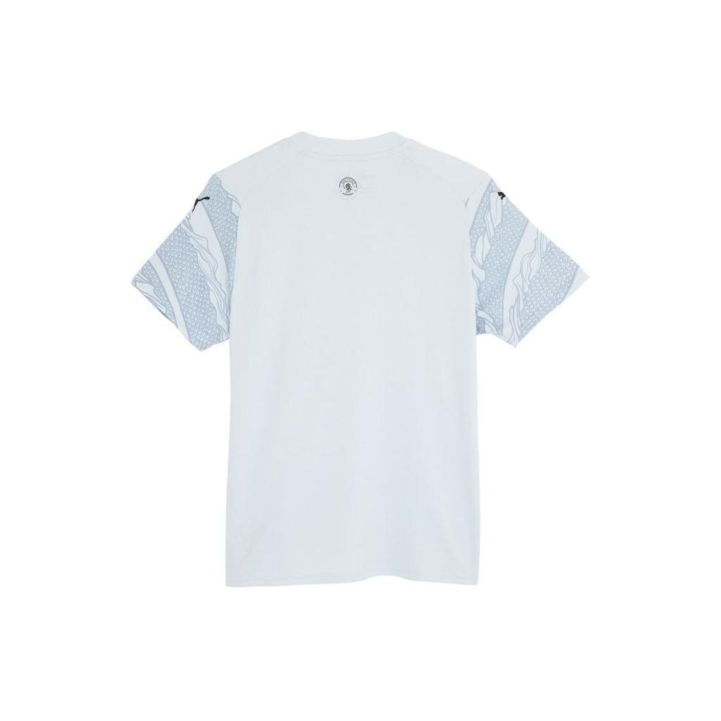 PUMA New Spring Collection Letter Design Sports Casual Round Neck Short Sleeve T-Shirt Women Tops Silver Light-Gray 778586-20