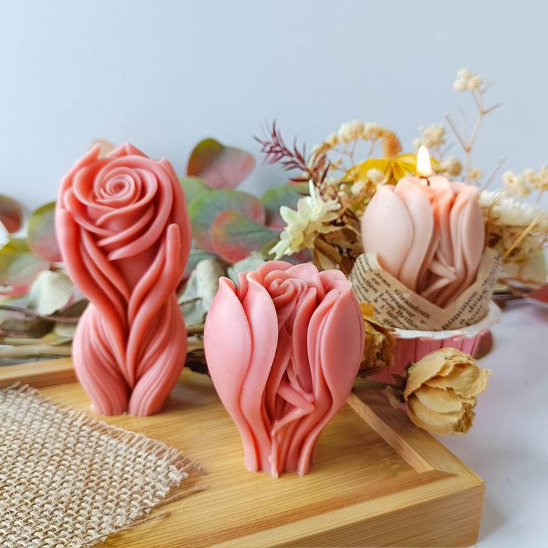 3D Creative Human Body Rose Flower Silicone Mold DIY Flowers Aroma Candle Resin Mould Home Decoration Crafts Making Molds