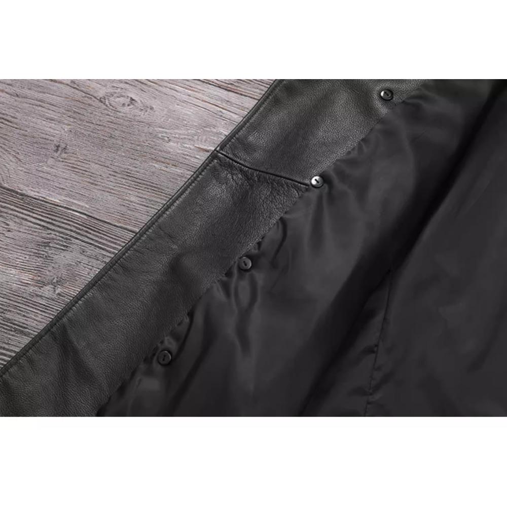 Chinese Size Long Men Leather Coat Genuine Soft Cow Leather Classic Double Breasted Turn Down Collar Leather Jackets For Men Clothing Autumn