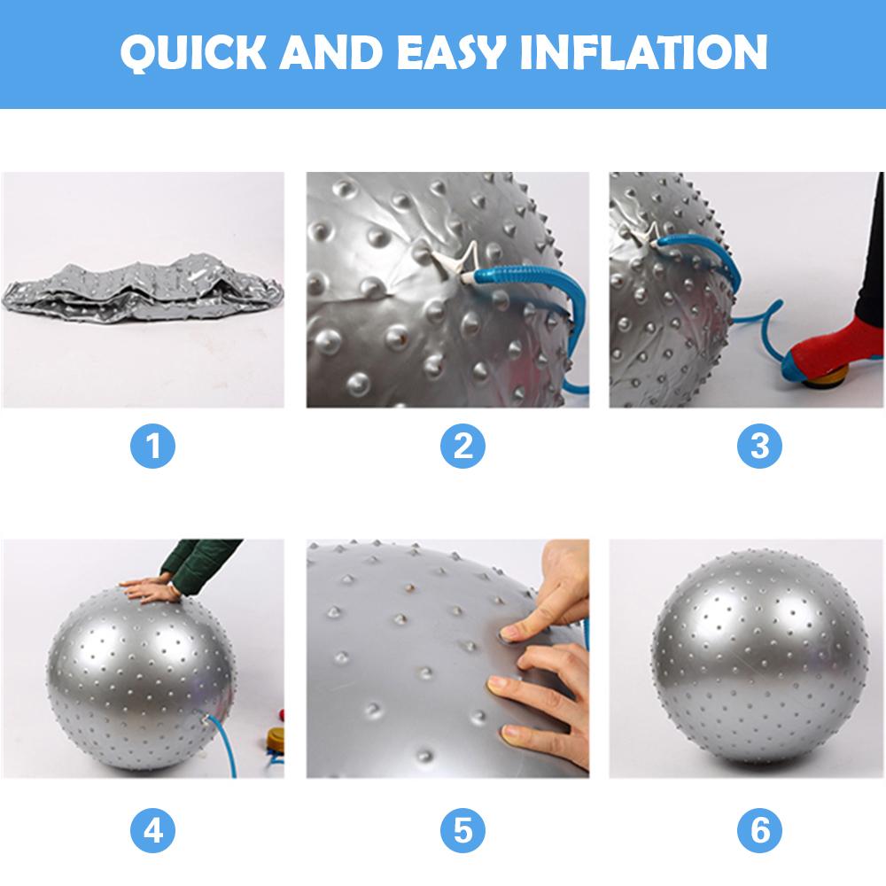 55cm/65cm/75cm/85cm Point Massasjeball Yogaball med Pump Hedgehog Fitness Baller Fitball Pilates Balansetrening Sport GYM