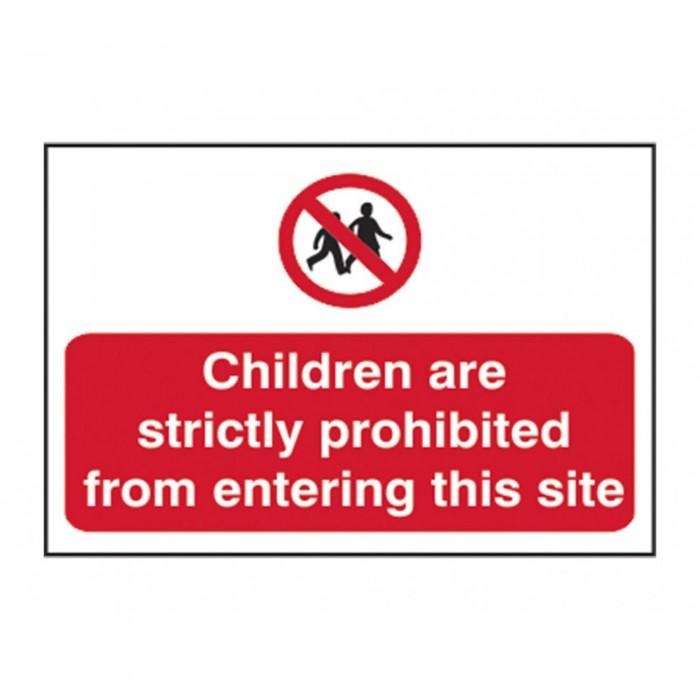 Scan Children Prohibited From Entering Site - Pvc Sign 600 X 400mm