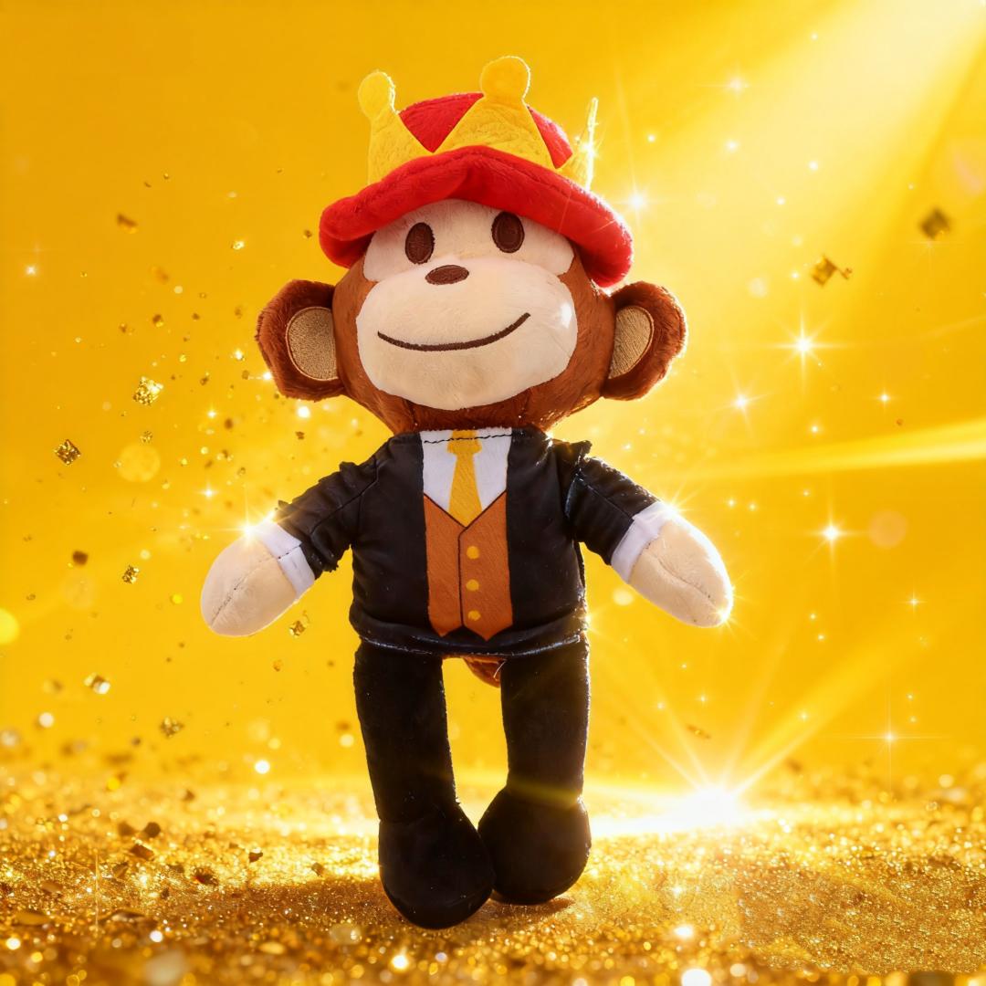 Wucifang Bags Unisex Kids Black Kawai Steal A Brainrot Jandel Stuffed Toy Monkey With Crown Cartoon Plush Gift For Kids Birthday Christmas