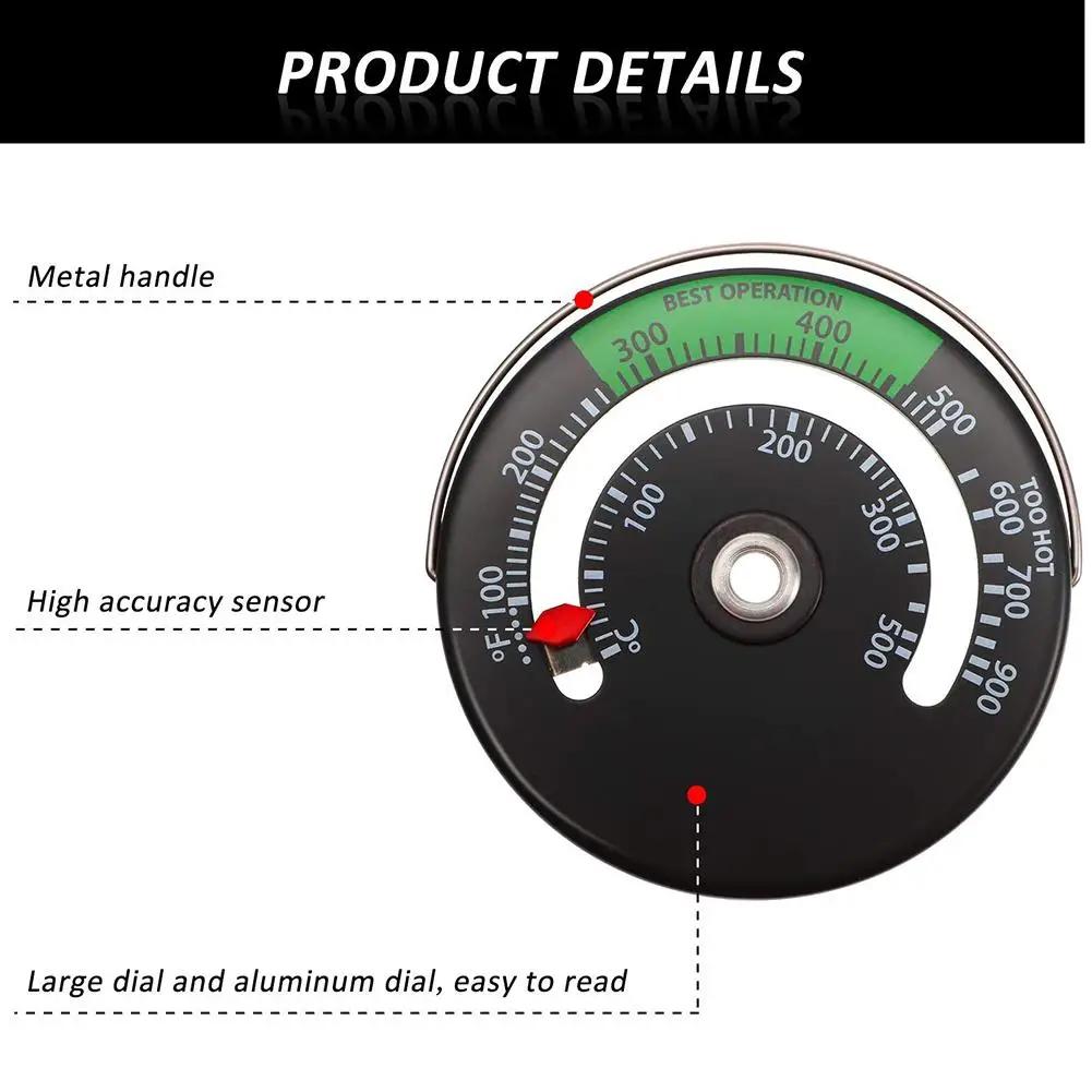 Fireplace thermometer Magnetic Stove Thermometer Fire Stove Pipe Thermometer Gauge for Chimney Pipe Oven Temperature Gauge #W0