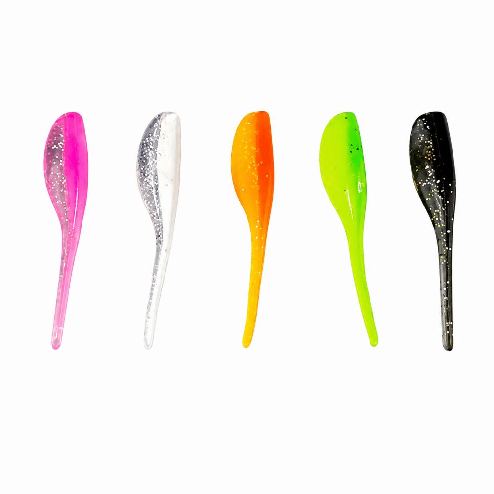 100PCS PVC Swimbaits Lures 5cm Fishing Lures Durable Fishing Baits for Trout