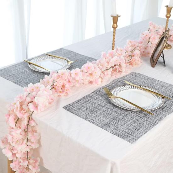 70,8" Künstliche Kirschblüten-Girlande für Frühlingsdekoration, Kunstseidenblumen-HängeRanken für Zuhause, Hochzeitsbogen, Party, Büro, Garten-Dekor