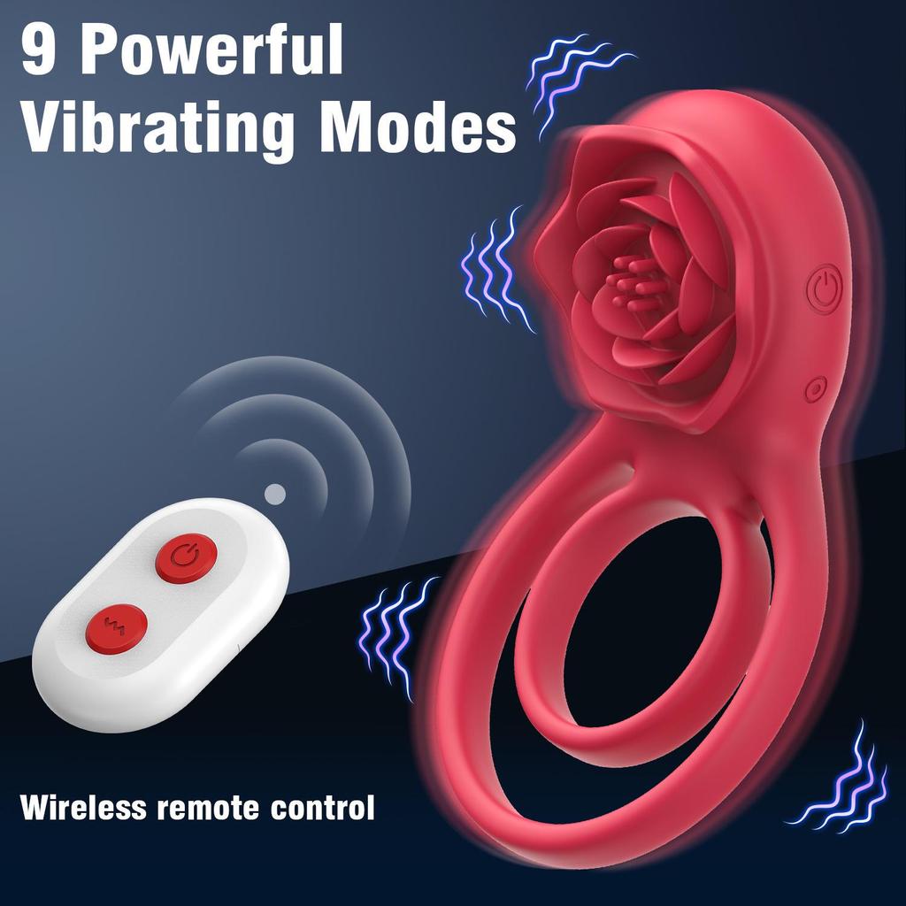 Men's Tanhua Rechargeable Silicone Vibrating Ring - Waterproof, Remote-Controlled, and Wearable.