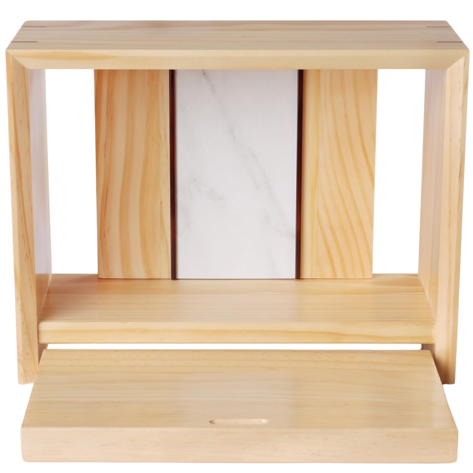 

inoriba Mini Buddhist Altar, Open Type [Made of Natural Wood] Modern, Compact, Furniture-Style Buddhist Altar for Home Memorials (Beige)