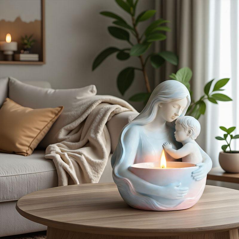 Mother Embraces Child Candle Cup Silicone Mold DIY Plant Small Flower Pot Gypsum Ceramic Mold