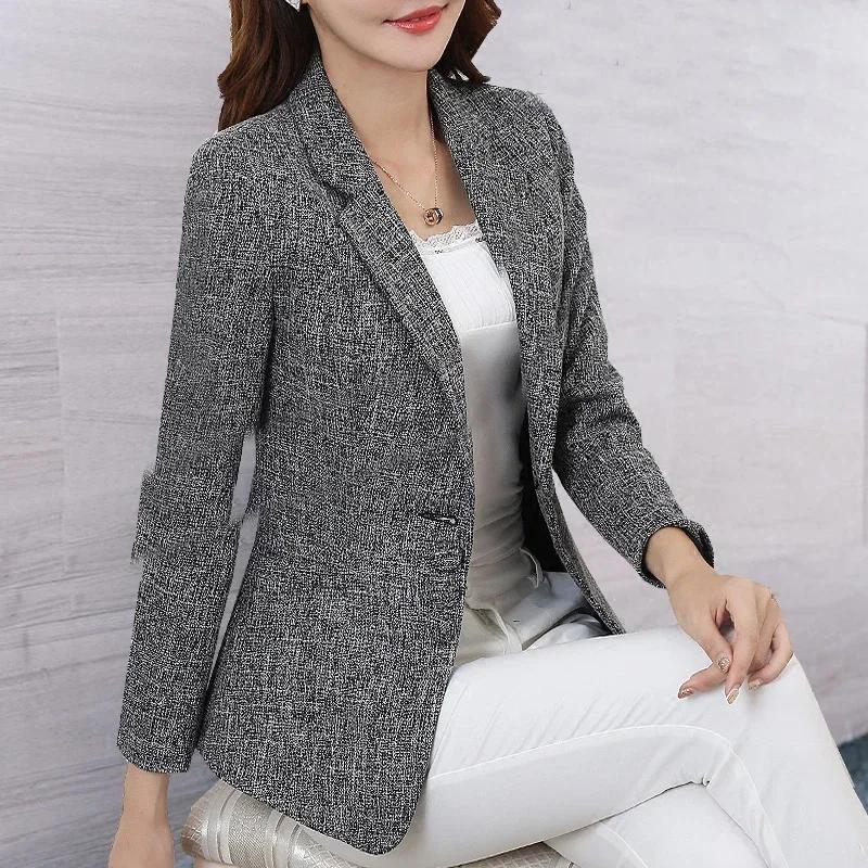 Fashion Women Blazers Jackets Work Office Lady Suit Slim Single Breasted Business Female Blazer Coats Formal Veste Femme