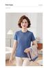 Spring Collection: Printed Knitwear Two-Piece Set - Outerwear & Short-Sleeved Base Layer for Middle-Aged and Older Women
