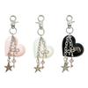 Heart and Star Charm Keychain with Multi-Detail Acrylic Design, Split Ring, and Rotating Clip for Keys, Phones, or Bags