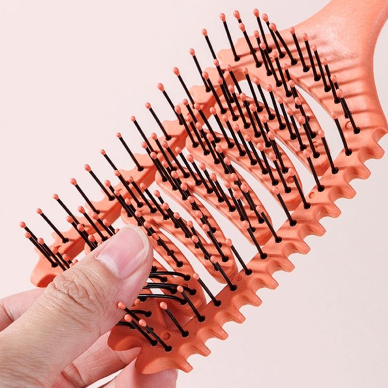 Curly Hair Brush Practical Hair Comb Hairdressing Brush Hollow Out Hair Brush Massage Comb Detangling Hair Brush