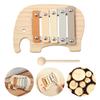 Wood Musical Instrument Toy Baby Kids Puzzles Early Learning Game Baby Perception Gift Wood 5 Tones Multicolor Xylophone