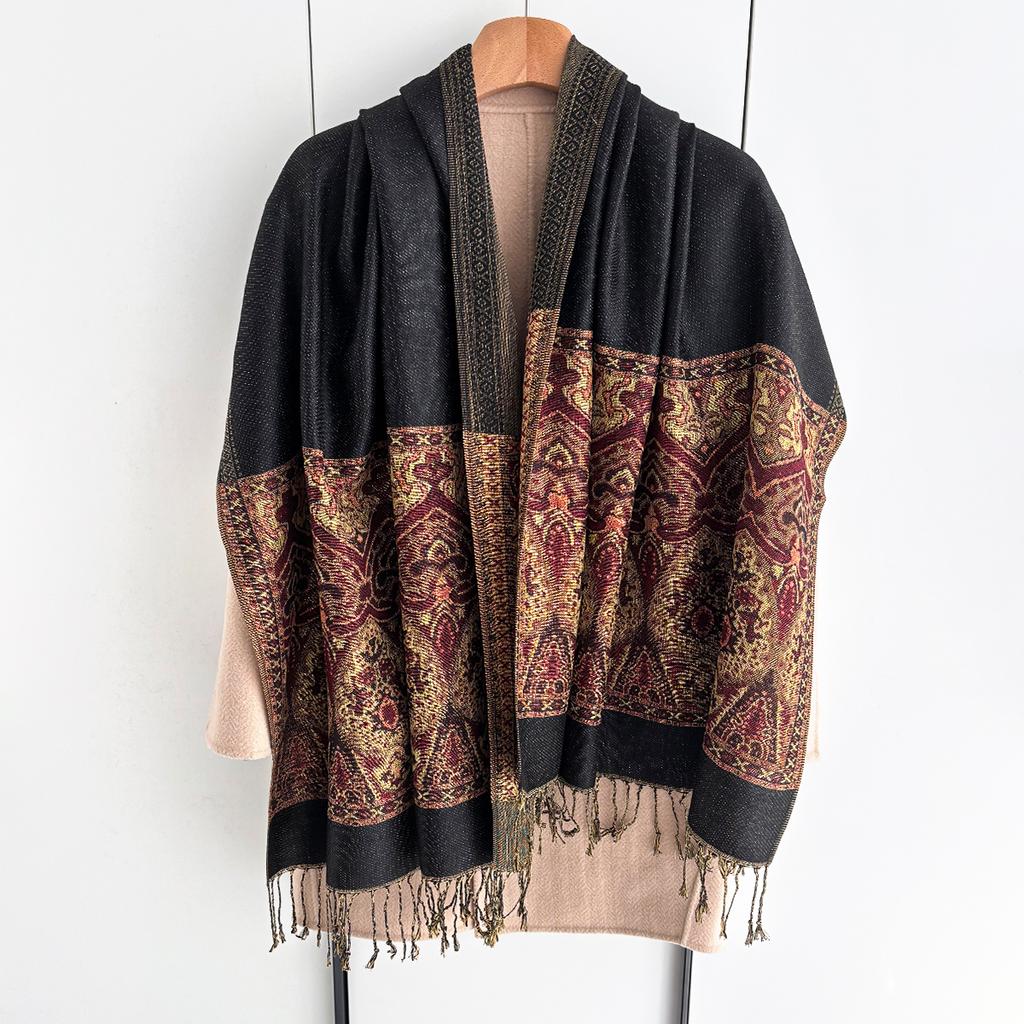 Luxury Scarf For Women Autumn Faux Cashmere Pashmina Shawl Wrap Warm Winter Shawl Design Print Female Foulard Stoles