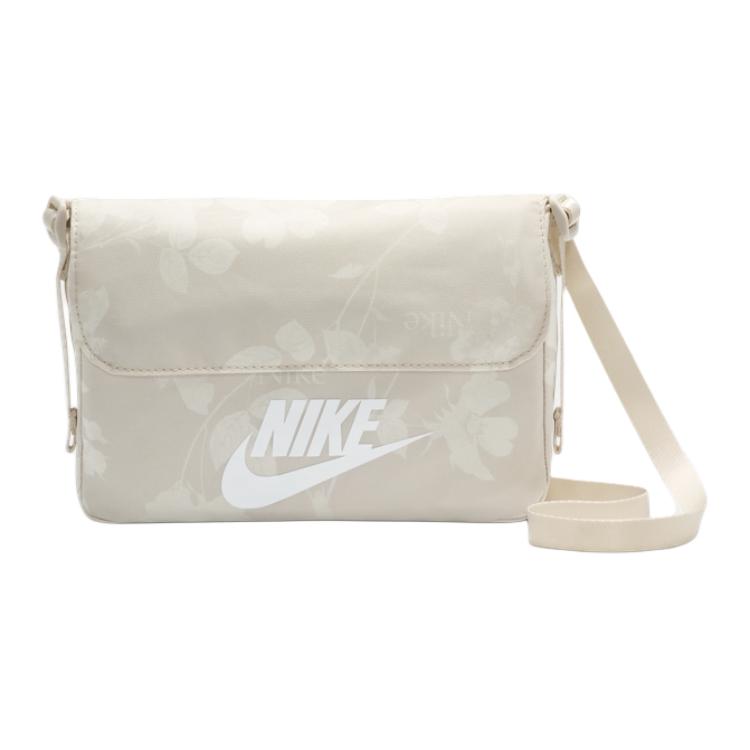 New Nike Sportswear Fabric Crossbody Bag Women's Light Earth Brown & Sail White HJ8505-104