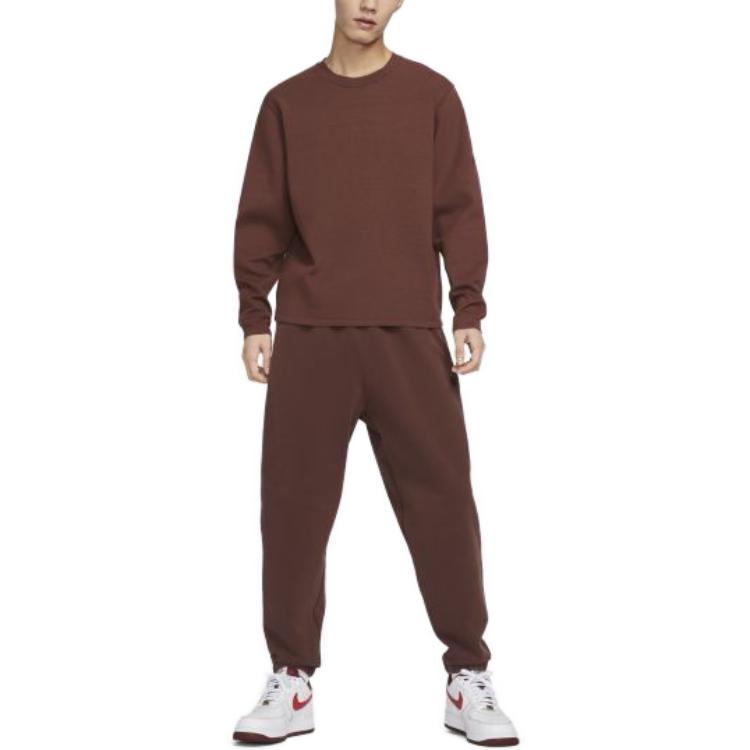 Nike Einfarbiges Logo-Print Lockeres Rundhals-Sweatshirt Herren Sweatshirt Erdtöne DV9975-231