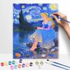 Disney Digital Oil Painting Art Kit Starry Night Princess Handmade Coloring Painting Home Decor