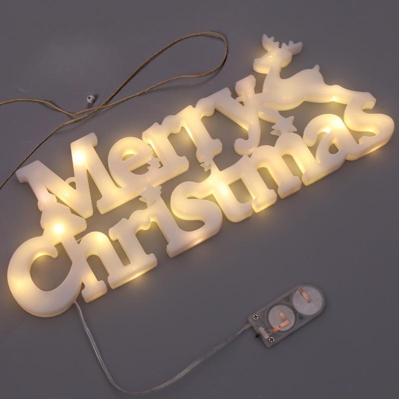 

Christmas Decoration 2025 New Year Xmas Merry Christmas LED Letter Tag Light String Decor Home Office Store Door Hanging Party жёлтый