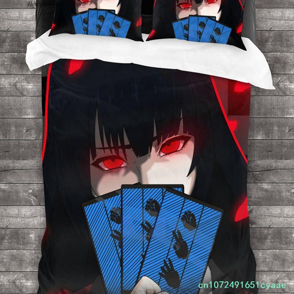 Kakegurui Yumeko Bedding Set Single Twin Full Queen King Size Bed Set Aldult Kid Bedroom Duvetcover Sets Print Luxus Bettbezug