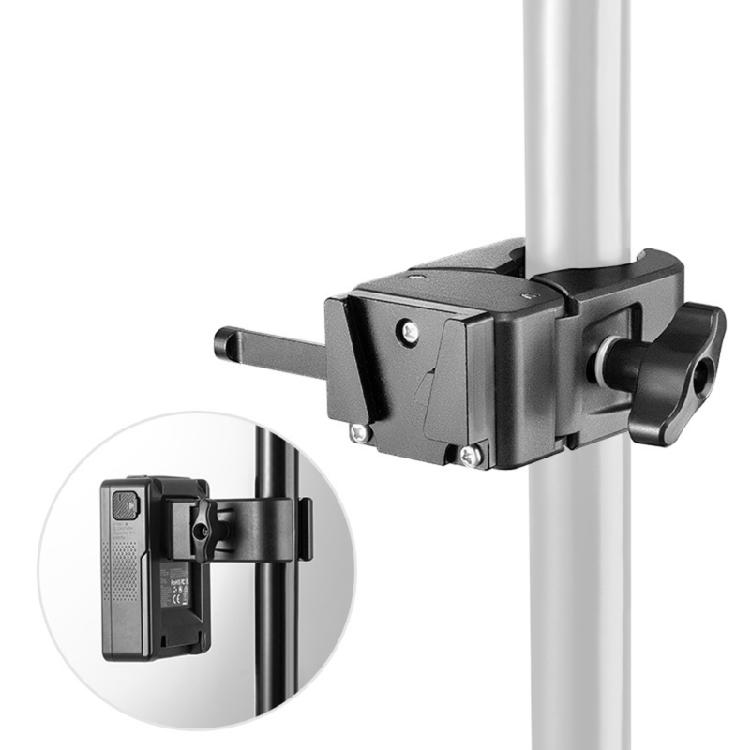 Support de batterie portable V-Mount avec grande pince Solution de montage polyvalente en aluminium pour une installation facile sur trépieds
