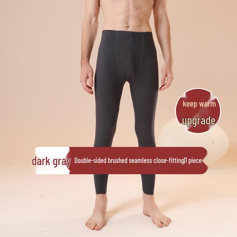 Colanți termici fără cusături cu talie înaltă pentru bărbați - Pantaloni de toamnă călduroși din bumbac lână