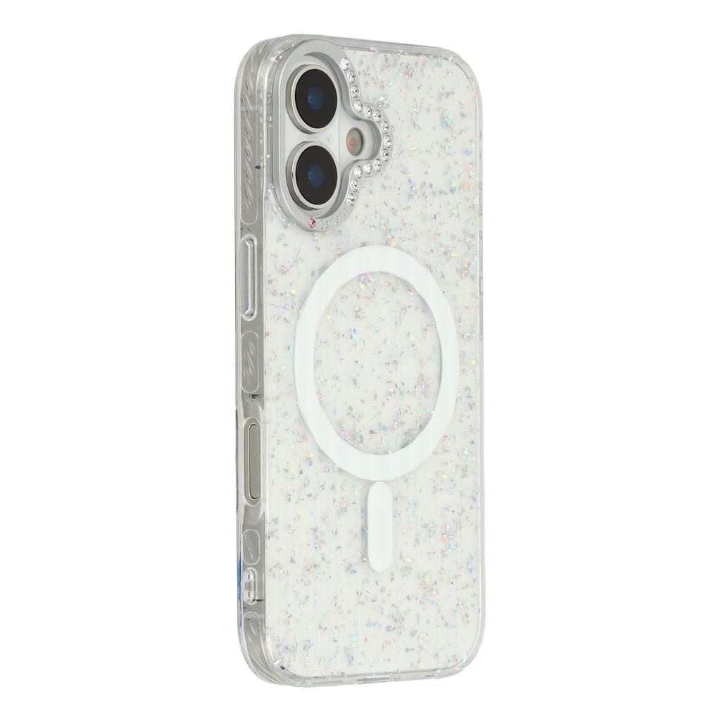 For iPhone 17 Case Compatible with MagSafe IMD Glitter Glacier Texture TPU PC Phone Back Cover