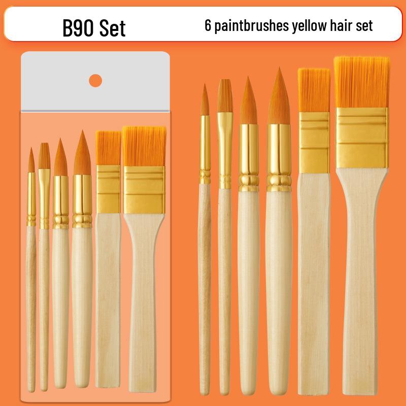 Wei Zhuang Nylon Bristle Oil Painting & Barbecue Brush - Small White Hair Board Brush.